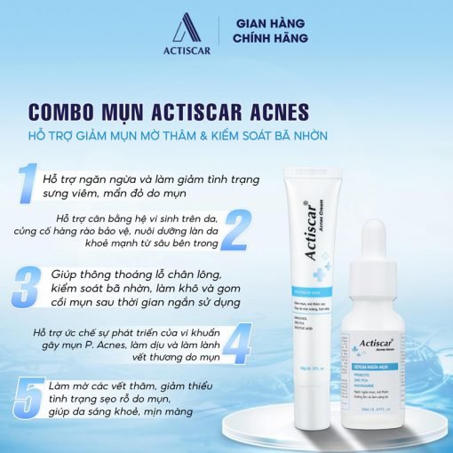 Công dụng Combo chấm mụn Actiscar Acnes