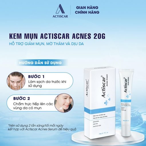 Hướng dẫn sử dụng kem chấm mụn Actiscar Acnes
