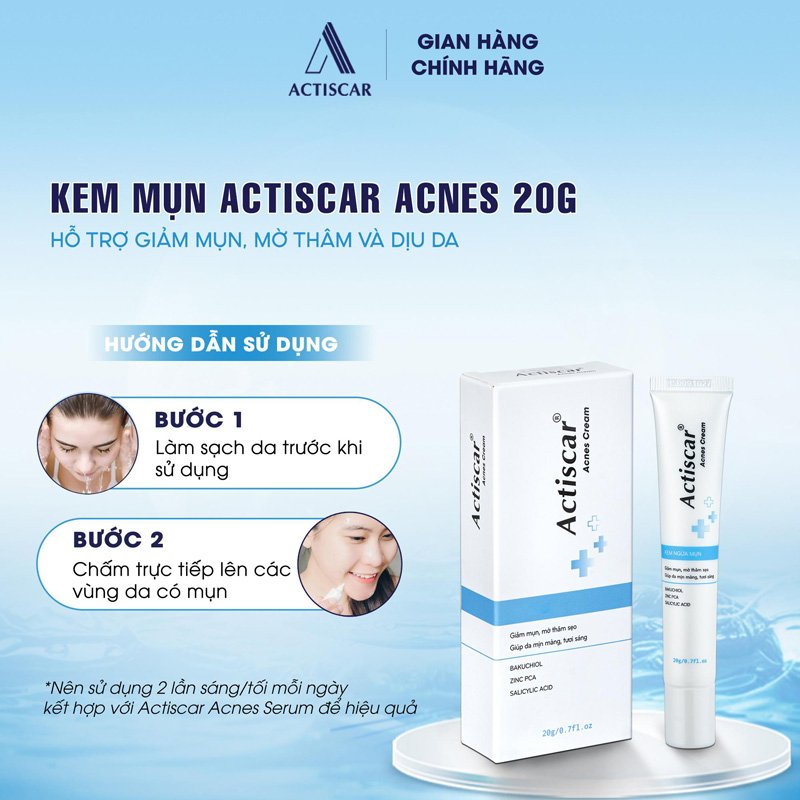 Hướng dẫn sử dụng kem chấm mụn Actiscar Acnes