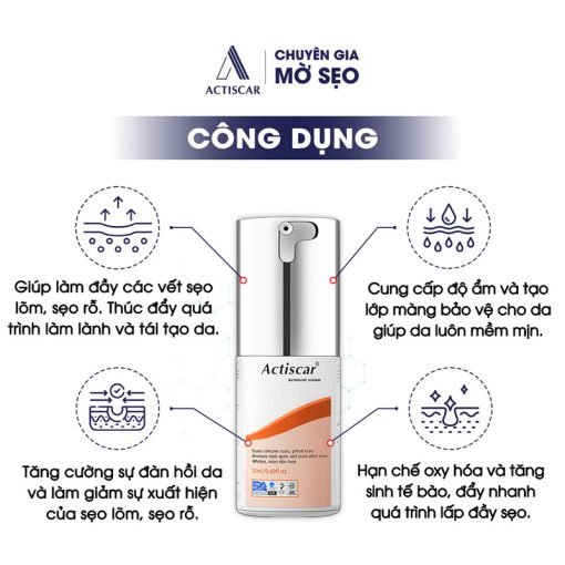 Công dụng kem trị sẹo lõm Actiscar