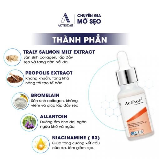 Thành phần Serum xóa mờ sẹo lõm, rỗ Actiscar