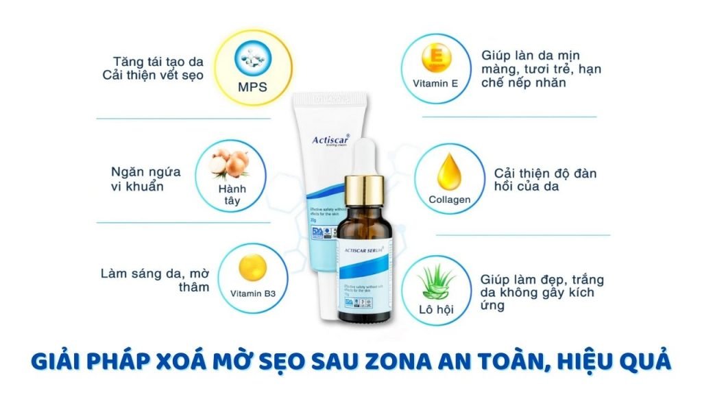 Bộ đôi Actiscar sẹo - Giải pháp xoá mờ thâm sẹo sau Zona hiệu quả