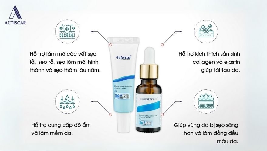 Kem xoá mờ sẹo Actiscar giúp xoá sẹo thâm hiệu quả